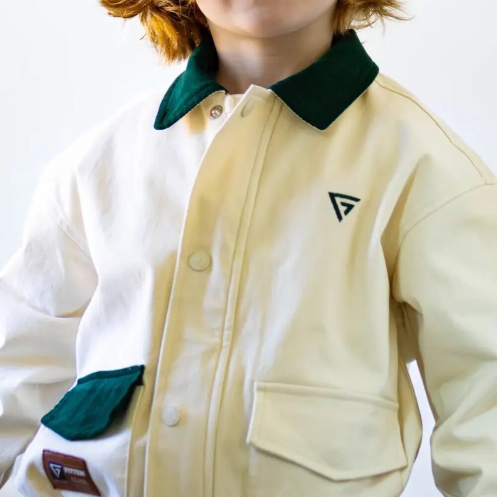 4-5T Boys clothing-Cream Cruiser Jacket - Picture 4 of 4